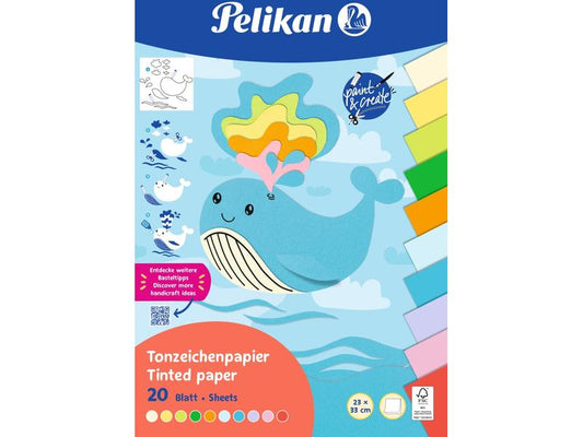 Pelikan Papier coloré Summer 20 feuilles, 101couleurs assorties
