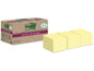 Post-it Fiche de bloc-notes Super Sticky Recycling, Jaune, 18 blocs