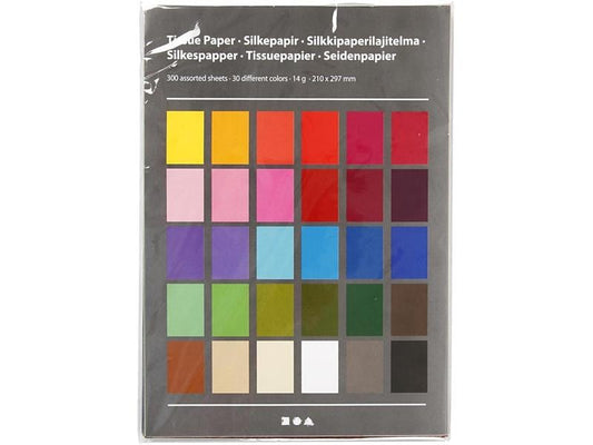 Creativ Company Papier de soie A4, 300 feuilles, Multicolore