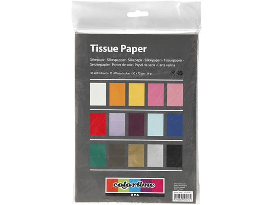 Creativ Company Papier de soie 50 x 70 cm, 30 feuilles, Multicolore