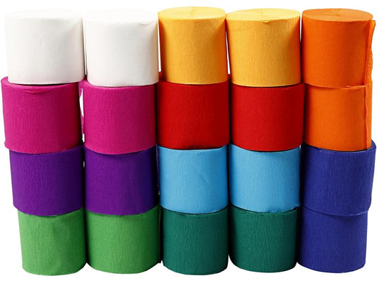 Creativ Company Papier crêpe 5 cm x 20 m, 20 Pièce/s, Multicolore