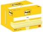 Post-it Fiche de bloc-notes 76 x 51 mm, Jaune, 12 blocs