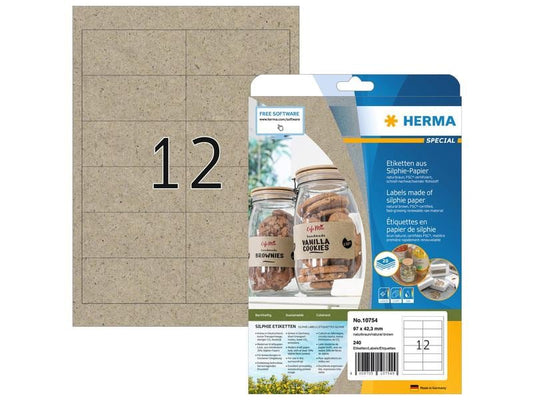 HERMA Étiquettes universelles 97 x 42.3 mm, 20 feuille, brun