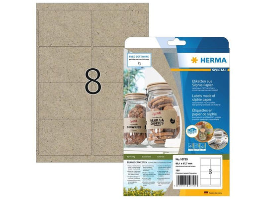 HERMA Étiquettes universelles 99.1 x 67.7 mm, 20 feuille, brun