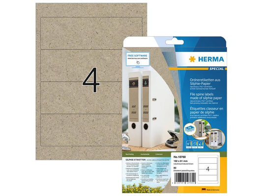 HERMA Étiquettes à classeur 192 x 61 mm, 20 feuille, brun
