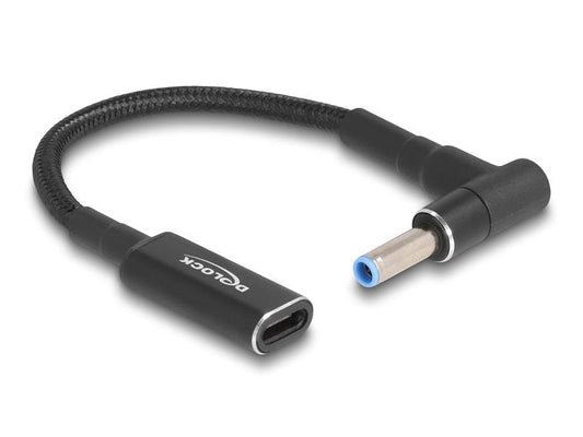 Delock Câble de chargement USB-C à HP 4.5 x 3 mm angulé à 90°, 15 cm