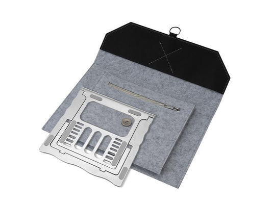 4smarts Pochette pour notebook Felty+ FoldStand ErgoFix 13 " gris/argent