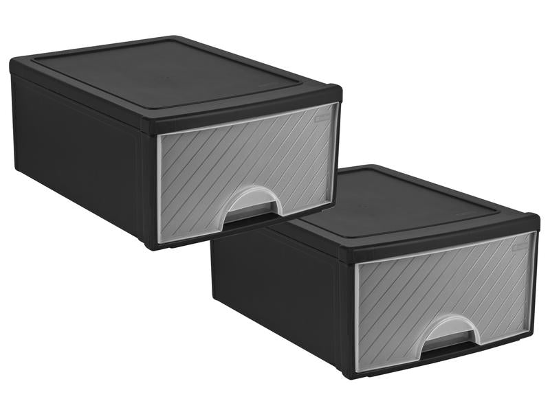 Rotho Boîte à tiroirs 2 pièces, Transparent