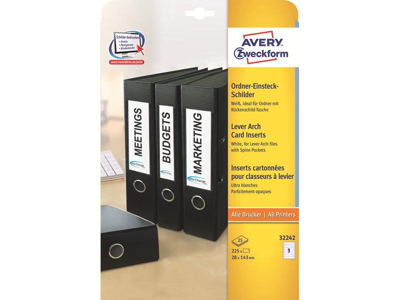 Avery Zweckform Étiquettes dos 28 x 143 mm, 225 pièces