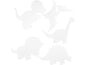 Creativ Company Papier de bricolage Dinosaures 16 Pièce/s, Blanc