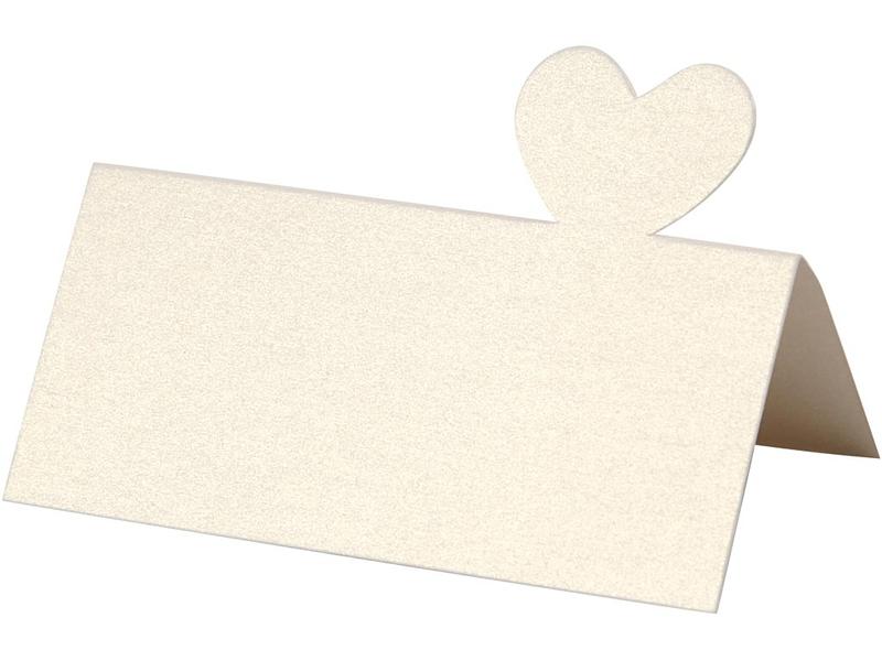 Creativ Company Marque-place de table Cœur 8 x 8.5 cm, 20 pièces, blanc naturel