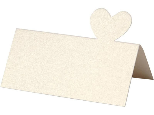 Creativ Company Marque-place de table Cœur 8 x 8.5 cm, 20 pièces, blanc naturel