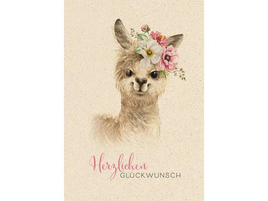 Natur Verlag Carte de félicitations Lama 17.5 x 12.2 cm