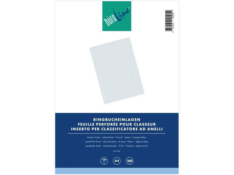 Büroline Feuillets mobiles A4, quadrillé, 100 feuilles