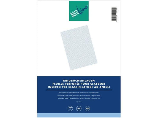 Büroline Feuillets mobiles A4, quadrillé, 100 feuilles