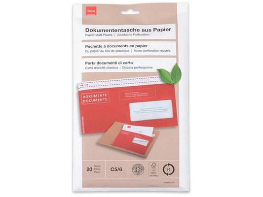 ELCO Pochette pour documents C5/6 Fenêtre droite 20 pièces