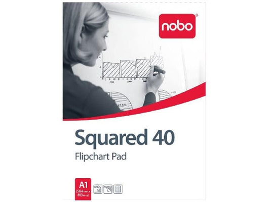 Nobo Tableau à feuilles Bloc 40 feuilles, quadrillé, 58 x 81 cm Blanc 1 Pièce/s