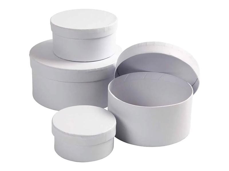 Creativ Company Boîte en carton Blanc, 4 pièces