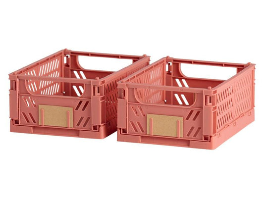 Schou Boîte pliante 17 x 12.5 x 7 cm, 2 pièces, Brun rouge