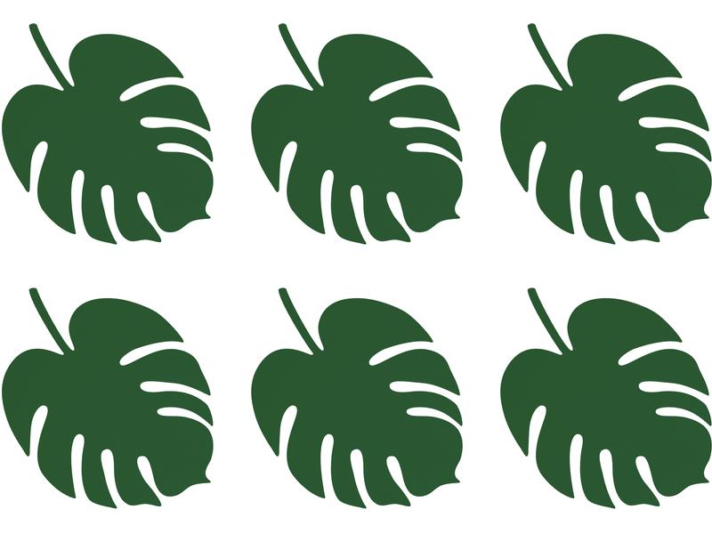 Partydeco Marque-place de table Aloha Monstera 6 pièces