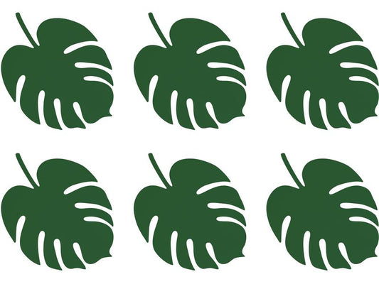 Partydeco Marque-place de table Aloha Monstera 6 pièces