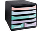 Exacompta Boîte à tiroirs Big-Box Maxi 6 tiroirs, Multicolore Aquarel