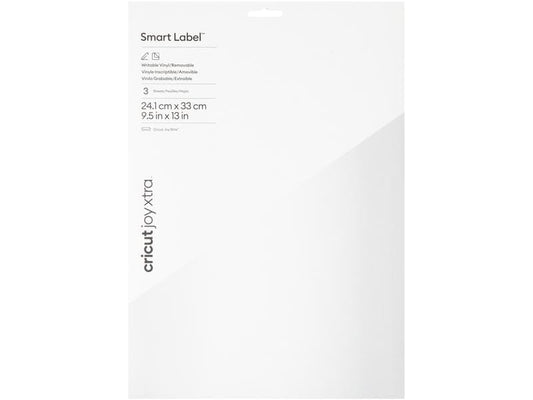 Cricut Film de vinyle Joy Xtra Smart détachable 24 x 33 cm, 3 pièces, blanc