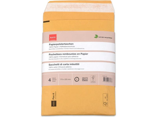 ELCO Enveloppe Zero Plastic 170 x 225 mm, 4 pièces