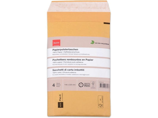 ELCO Enveloppe Zero Plastic 140 x 225 mm, 4 pièces