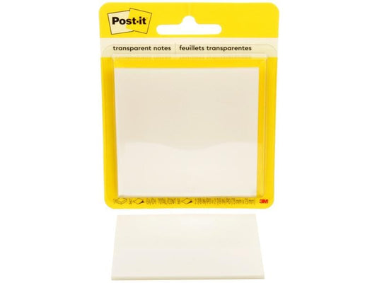 Post-it Fiche de bloc-notes 3M, 73 x 73 mm, 1 bloc, transparent