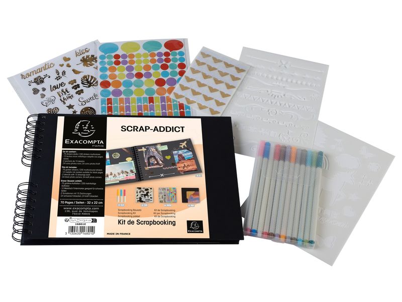 Exacompta Album photo Scrap-Addict Set Noir