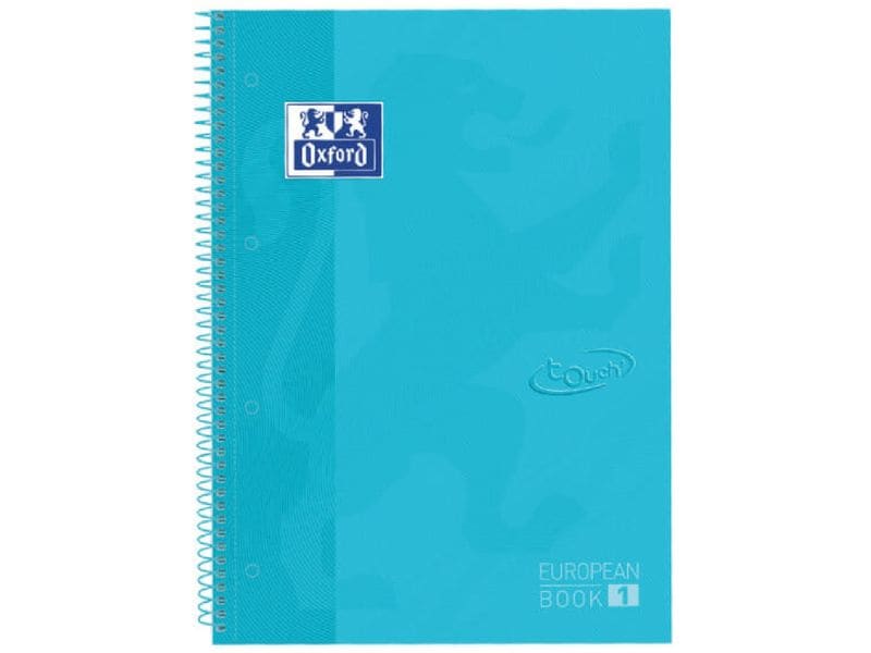 Oxford Bloc-notes School Touch A4+, quadrillé, bleu pastel