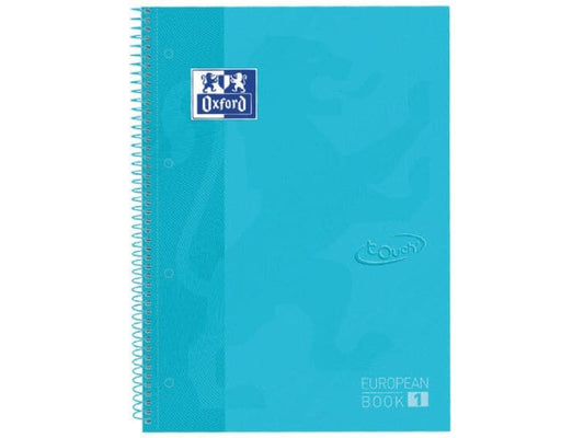 Oxford Bloc-notes School Touch A4+, quadrillé, bleu pastel