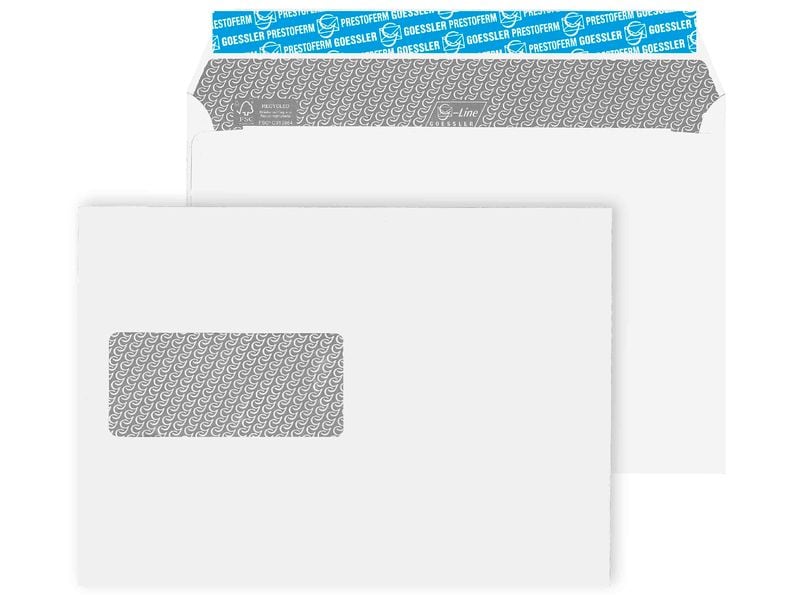 Goessler Enveloppe avec fenêtre G-Line Pure C5, Liens, 500 Pièce/s