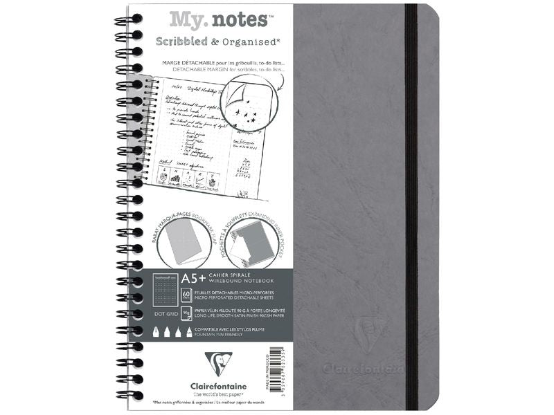 Clairefontaine Bloc-notes AgeBag A5+, dotted, gris