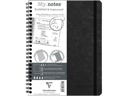 Clairefontaine Bloc-notes AgeBag A5+, dotted, noir