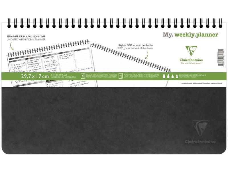 Clairefontaine Agenda settimanale Age Bag My Weekly Noir