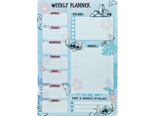 Undercover Agendas bloc-notes hebdomadaires Lilo & Stitch 52 feuilles, 19 x 28 cm