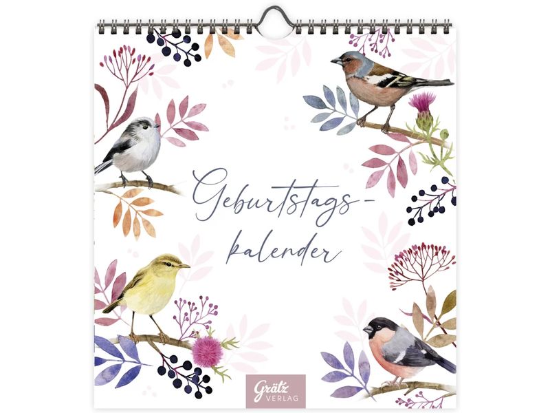 Grätz Calendrier d’anniversaire Bruit de feuilles 20 x 20.5 x 0.7 cm