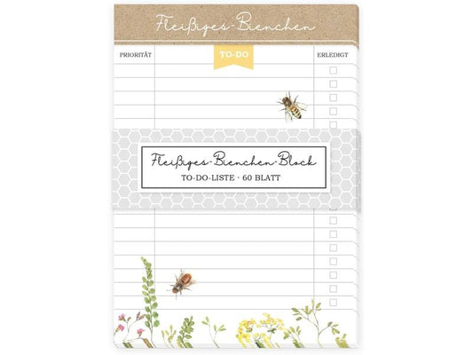 Grätz Carnet de notes ToDo abeilles A6, À lignes, Blanc