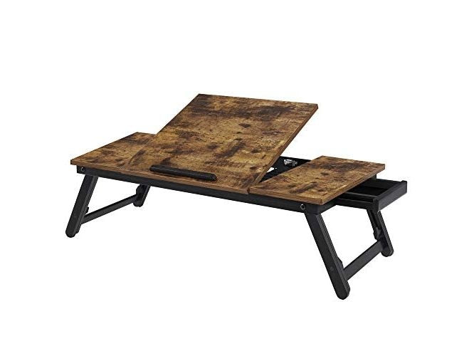 Songmics Supports d’ordinateur portable 14.3 ", Brun/Noir