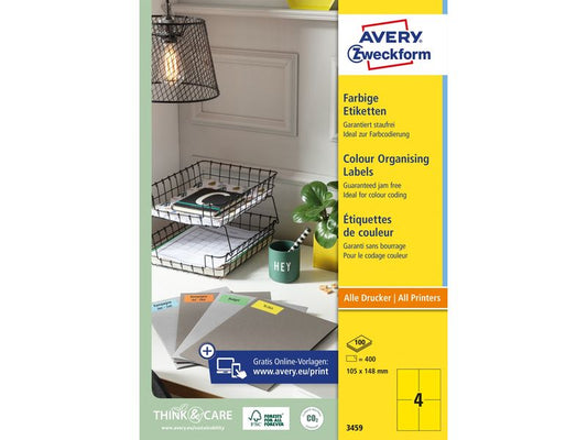 Avery Zweckform Étiquettes universelles 3459 105 x 148 mm