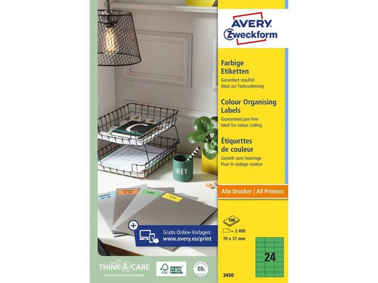 Avery Zweckform Étiquettes universelles 3450 70 x 37 mm