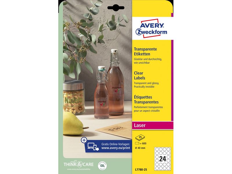 Avery Zweckform Étiquettes rondes Ø 40 mm, 25 feuille