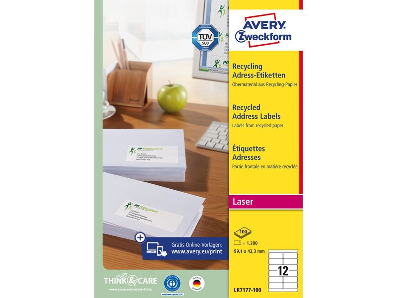 Avery Zweckform Étiquettes d’adresse 99.1 x 42.3 mm, 100 feuille