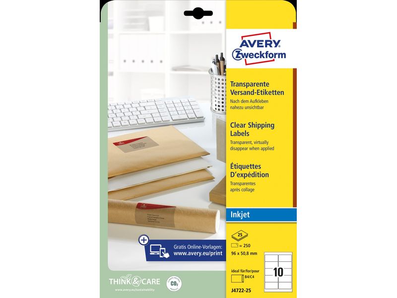 Avery Zweckform Étiquettes d’adresse 96 x 50.8 mm, 25 feuille