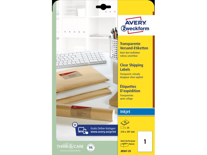 Avery Zweckform Étiquettes d’adresse 210 x 297 mm, 25 feuille