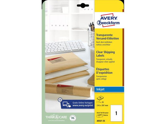 Avery Zweckform Étiquettes d’adresse 210 x 297 mm, 25 feuille