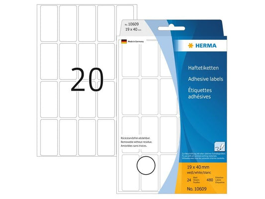 HERMA Étiquettes multi-usage 1.9 x 4 cm, étiquettes