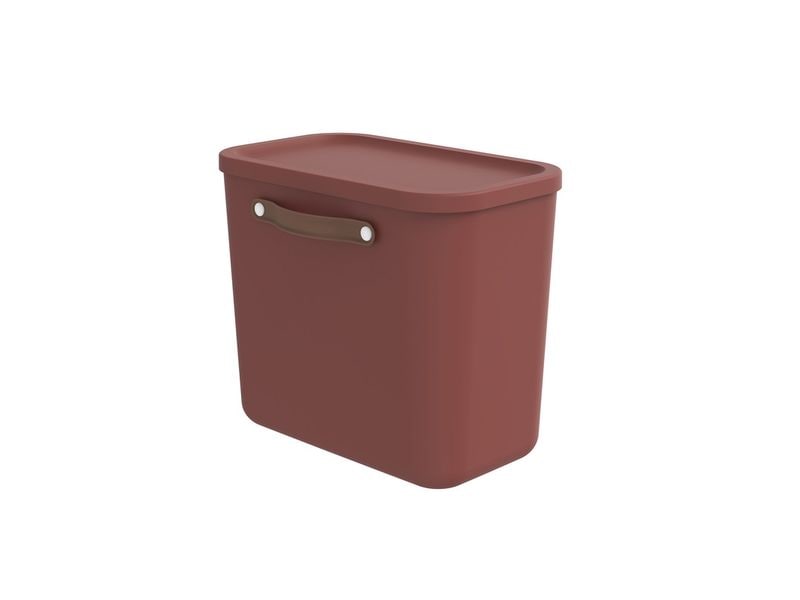Rotho Boîte de rangement Maloja 25 l, Iron Rouge